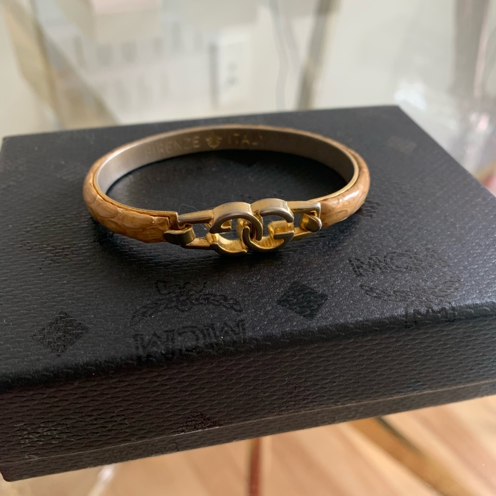 RARE Vintage Gucci Snakeskin Bangle Bracelet